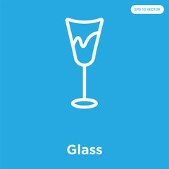 Glass icon isolated on blue background