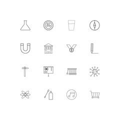 Education And Science linear thin icons set. Outlined simple vector icons