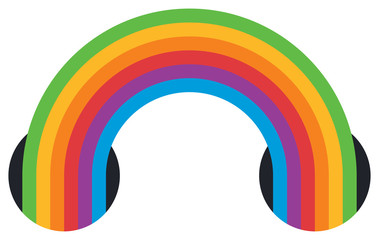 Fototapeta premium Rainbow icon multicolored ribbon