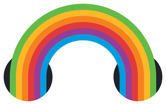 Rainbow icon multicolored ribbon