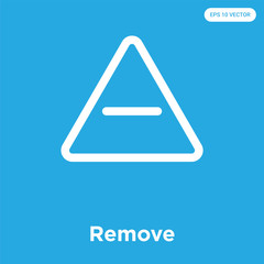 Remove icon isolated on blue background