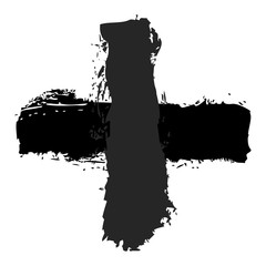 Brush stroke plus sign