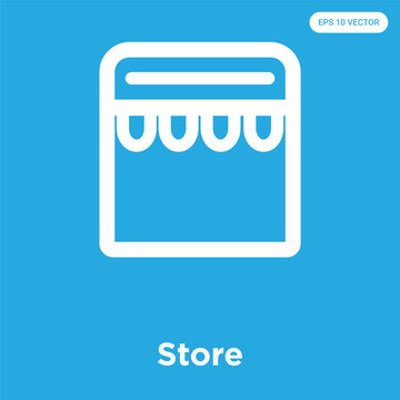 Store icon isolated on blue background