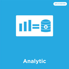 Analytic icon isolated on blue background