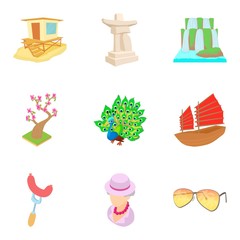 Population icons set. Cartoon set of 9 population vector icons for web isolated on white background