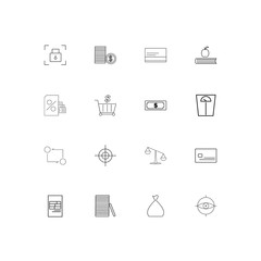 Banking, Finance And Money linear thin icons set. Outlined simple vector icons