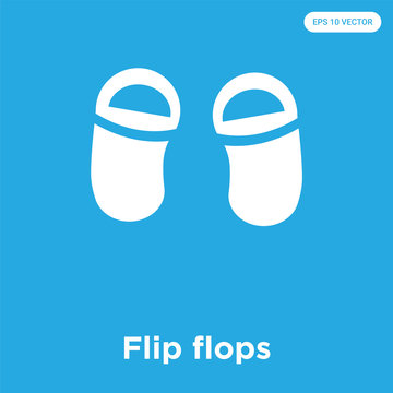 Flip flops icon isolated on blue background