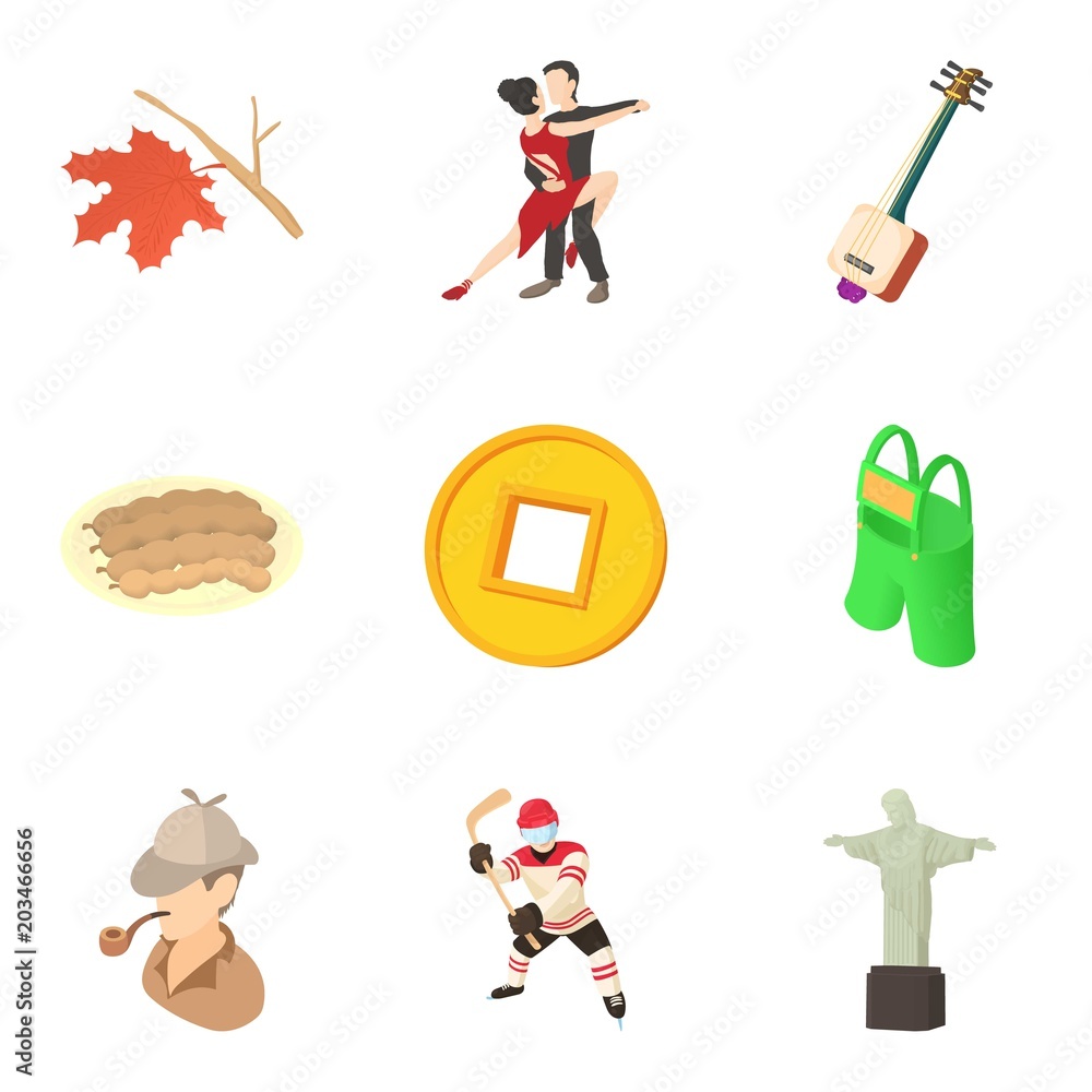 Poster population density icons set. cartoon set of 9 population density vector icons for web isolated on w