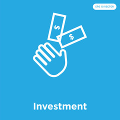 Investment icon isolated on blue background