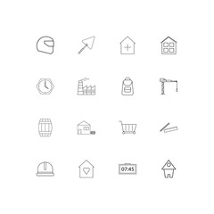 Buildings And Constructions linear thin icons set. Outlined simple vector icons