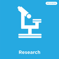 Research icon isolated on blue background