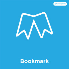 Bookmark icon isolated on blue background
