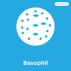 Basophil icon isolated on blue background