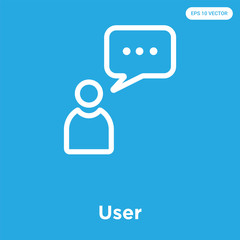 User icon isolated on blue background