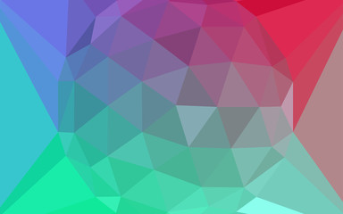 Light Green, Red vector polygonal pattern with a diamond.