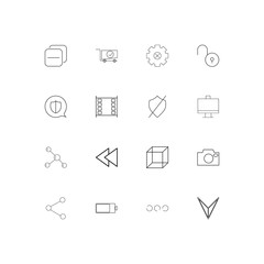 Interface linear thin icons set. Outlined simple vector icons