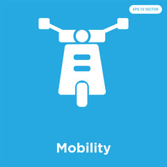 Mobility icon isolated on blue background