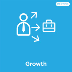 Growth icon isolated on blue background