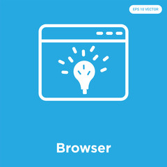 Browser icon isolated on blue background