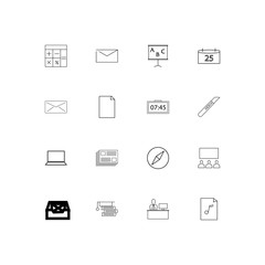 Business And Office linear thin icons set. Outlined simple vector icons