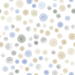 Light Blue, Yellow vector seamless doodle bright background.