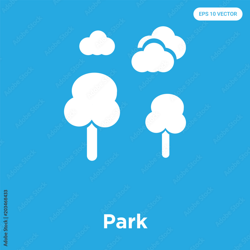 Wall mural Park icon isolated on blue background