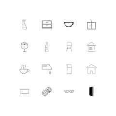 Home Appliances linear thin icons set. Outlined simple vector icons