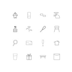Home Appliances linear thin icons set. Outlined simple vector icons