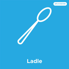 Ladle icon isolated on blue background