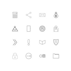 Web linear thin icons set. Outlined simple vector icons