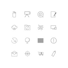 Web linear thin icons set. Outlined simple vector icons
