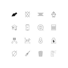 Web linear thin icons set. Outlined simple vector icons