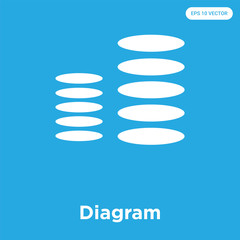 Diagram icon isolated on blue background