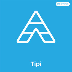 Tipi icon isolated on blue background