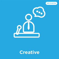 Creative icon isolated on blue background