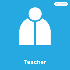 Teacher icon isolated on blue background