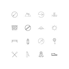 Sport Fitness And Recreation linear thin icons set. Outlined simple vector icons