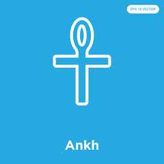 Ankh icon isolated on blue background