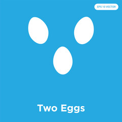 Two Eggs icon isolated on blue background