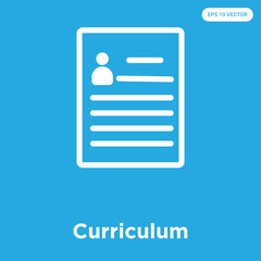 Curriculum icon isolated on blue background