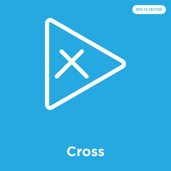 Obraz premium Cross icon isolated on blue background