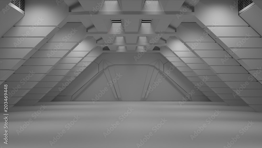 Wall mural space environment, ready for comp of your characters.3d rendering