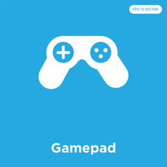 Gamepad icon isolated on blue background