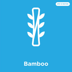 Bamboo icon isolated on blue background