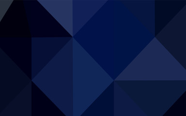 Dark BLUE vector shining triangular backdrop.