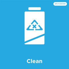 Clean icon isolated on blue background