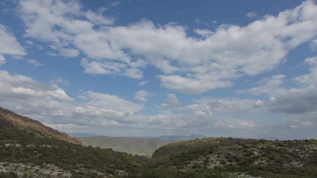 Mountains of the Sabine near Mount San Giovanni, in Lazio in Italy. Timelapse. Time-lapse. 4K.