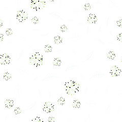 Light Green vector seamless elegant background with leaves and flowers.