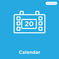 Calendar icon isolated on blue background