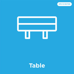 Table icon isolated on blue background